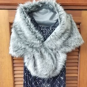 Faux fur shrug